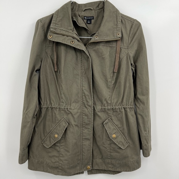 Army Green Fall Zip Up Jacket - Picture 3 of 8
